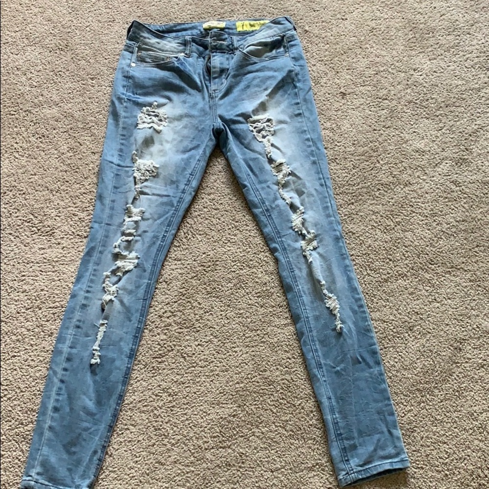 Light Blue Ripped Skinny Jeans